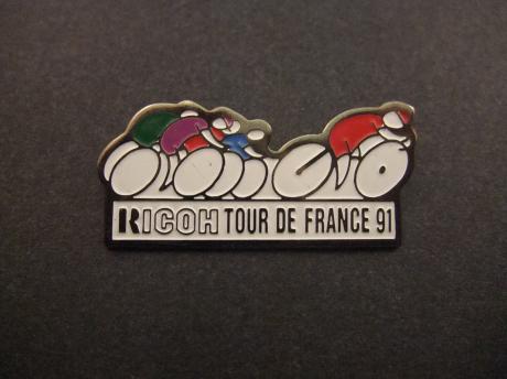 Tour de France 1991 sponsor Ricoh ( Japans bedrijf in elektronische producten en digitale kantooroplossingen, waaronder kopieerapparaten, printers, faxapparaten)